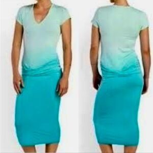 Young Fabulous & Broke Midi Ombre Mint Turquoise Tie Dye Dres Sz Medium Summer